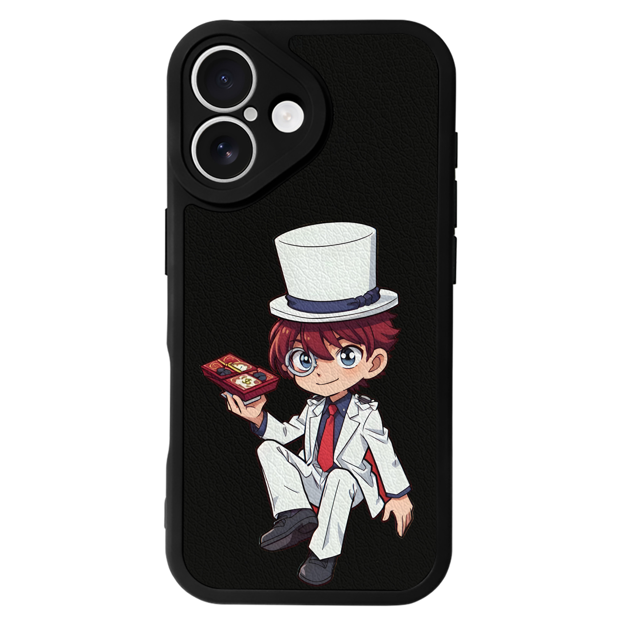 （画像用） 名探偵コナン くろば かいと Detective Conan Kuroba Kaito 【iPhone 16シリーズ対応】シリコンスマホケース（レザー調） 材質：シリコン